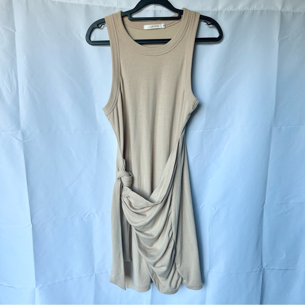 Asymmetrical Tan Dress